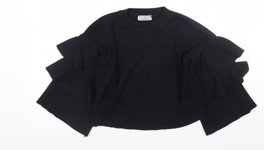 Womens UK Size 2 NAVY Black Pullover Jumper