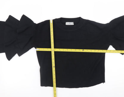 Womens UK Size 2 NAVY Black Pullover Jumper
