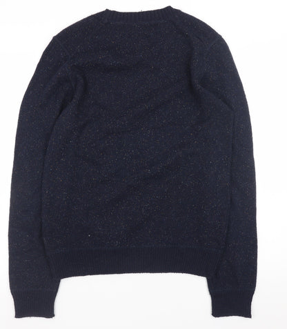 Element Men's Blue Wool Blend Crew Neck Pullover Jumper Size S