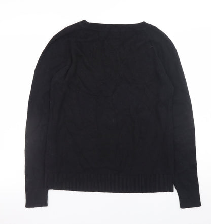 Gap Men's Black Cotton Knit Crew Neck Pullover Jumper Size M
