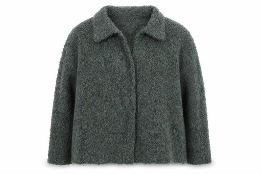EAST Women’s Green Wool Blend Collared Cardigan XL