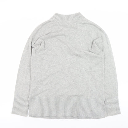 Marks and Spencer Womens Grey V-Neck Knit Jumper Small