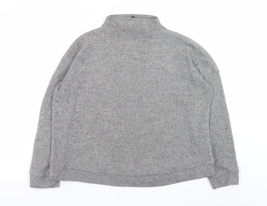 New Look Women Grey Mock Neck Pullover Jumper Size S