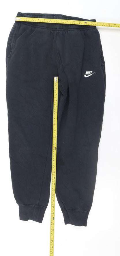 Nike Men's Black Jogger Trousers M Regular Fit Fleece