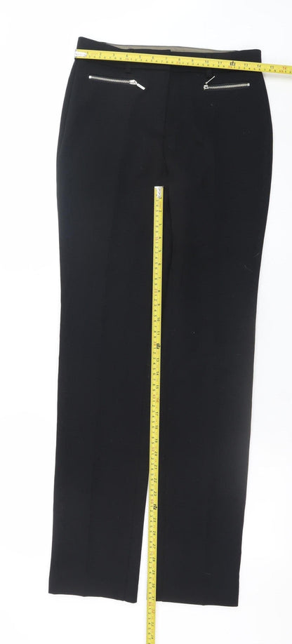 Marks and Spencer Women's Black Size 8 Long Slim Stretch Work Trousers