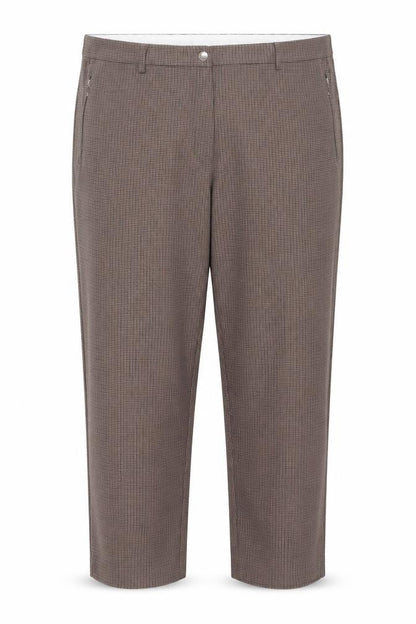 Marks and Spencer Women's Brown Check Straight Trousers Size 18