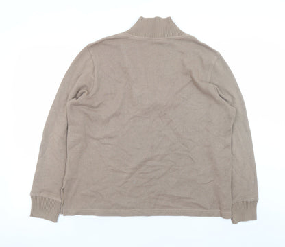 Rebecca Malone Women Beige L Knit Pullover Jumper with Buckle Detail