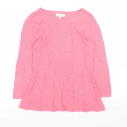 Next Women’s Pink Knit Skater Dress Size 12 Long Sleeve