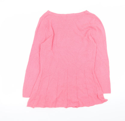 Next Women’s Pink Knit Skater Dress Size 12 Long Sleeve
