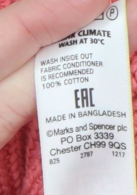 Marks and Spencer Women’s Pink Cotton Knit Jumper Medium