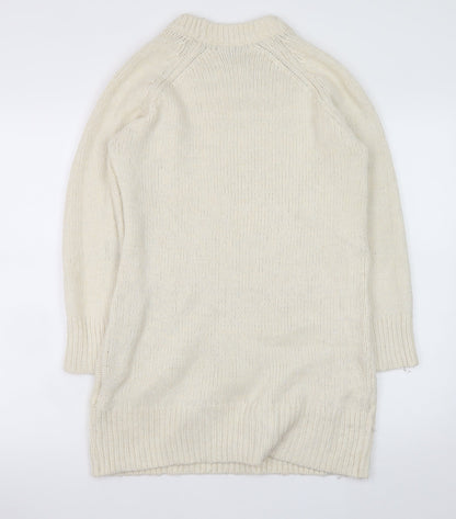 Esmara Women Ivory Cable Knit Long Sleeve Jumper Dress Size 8-10