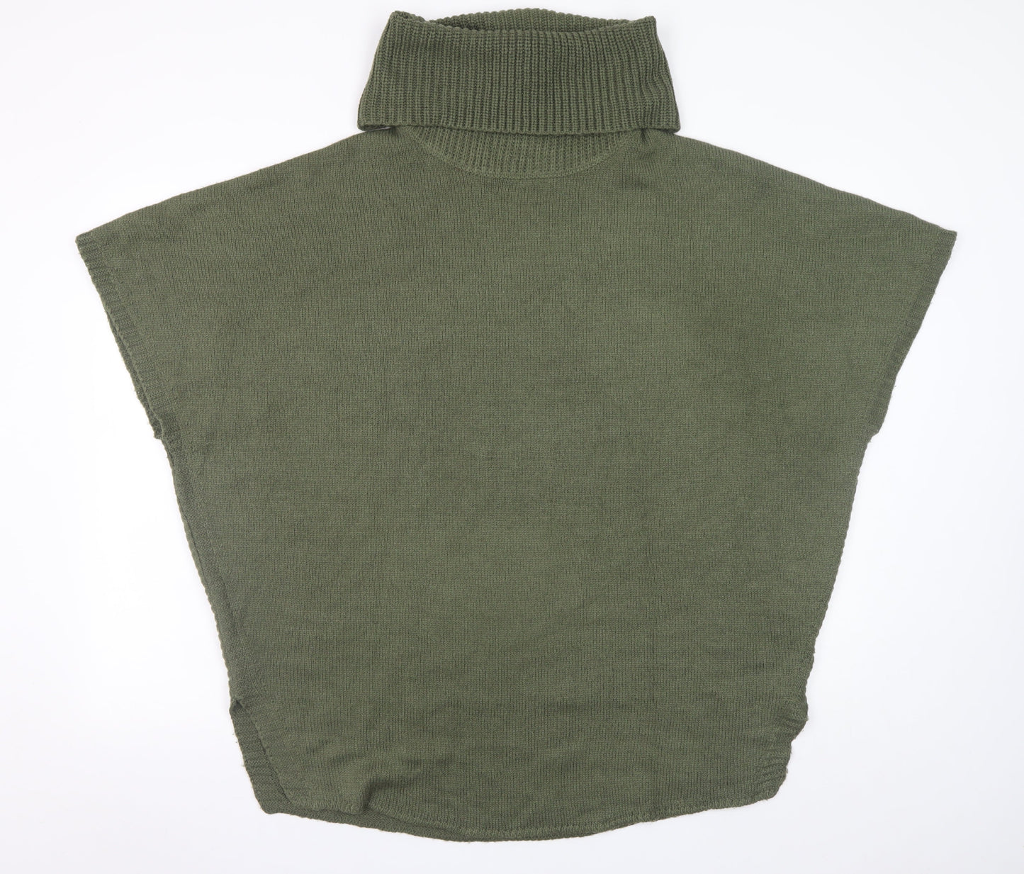 New Look Women's Green Roll Neck Sleeveless Cape Jumper Size 12