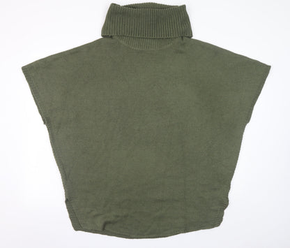New Look Women's Green Roll Neck Sleeveless Cape Jumper Size 12