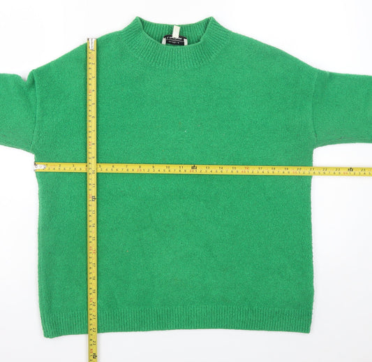 & Other Stories Women Green Cotton Blend Crew Neck Jumper Size S