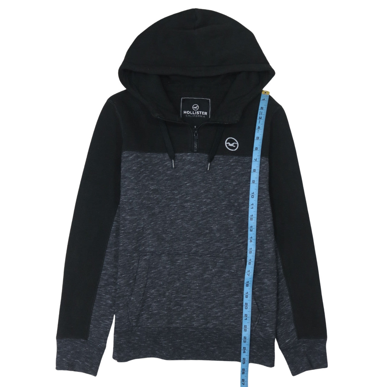 Mens UK Size S Hollister Black Pullover Hoodie