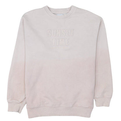 Zara Girls Beige Sweatshirt 11-12 Years Pullover Crew Neck Embroidered