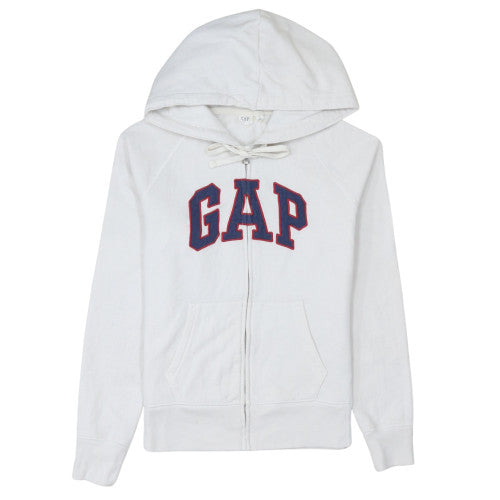 Womens UK Size XS Gap White Full Zip Hoodie