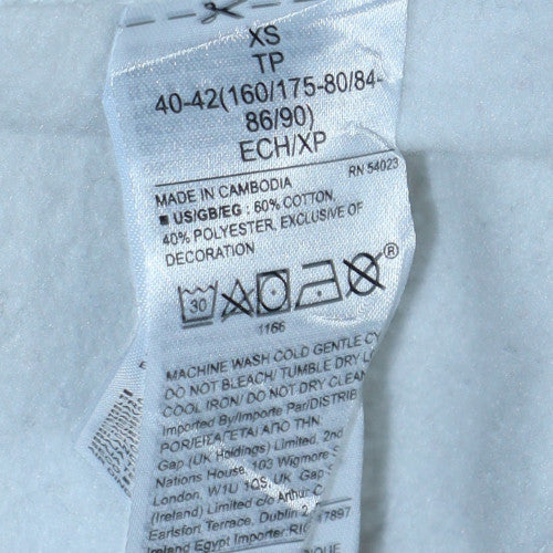 Womens UK Size XS Gap White Full Zip Hoodie