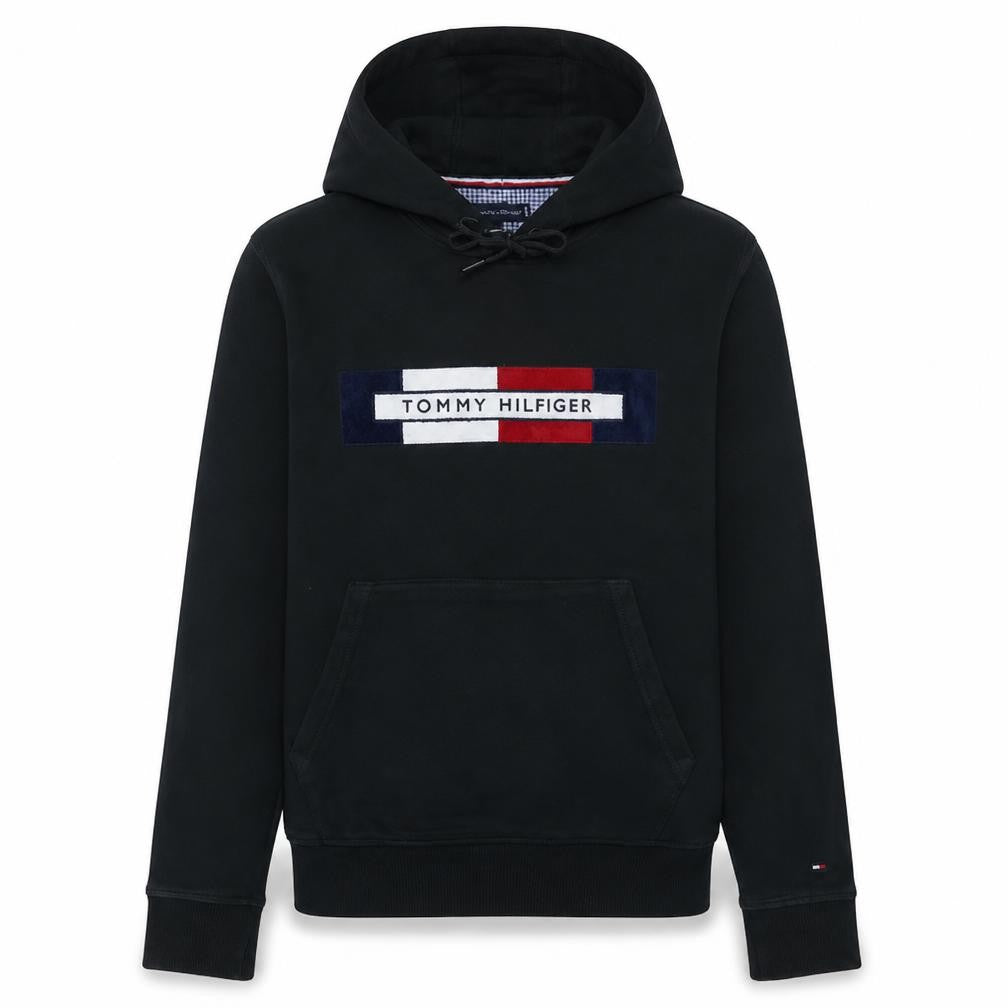 Mens UK Size S Tommy Hilfiger Black Pullover Hoodie
