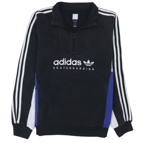 Mens UK Size S adidas Black Henley Sweatshirt