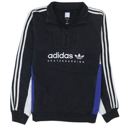 Mens UK Size S adidas Black Henley Sweatshirt
