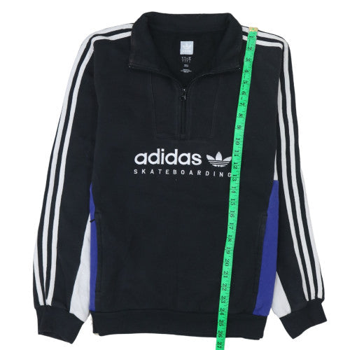 Mens UK Size S adidas Black Henley Sweatshirt