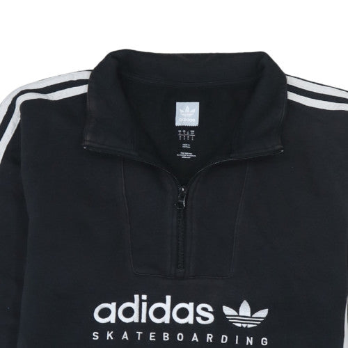Mens UK Size S adidas Black Henley Sweatshirt