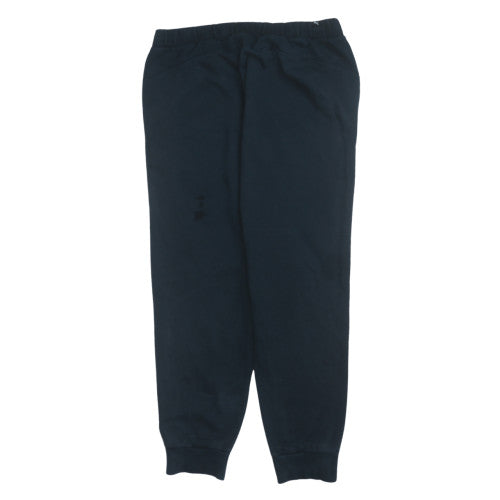 Puma Men's Black L Logo Sweatpants Joggers Elastic Waist