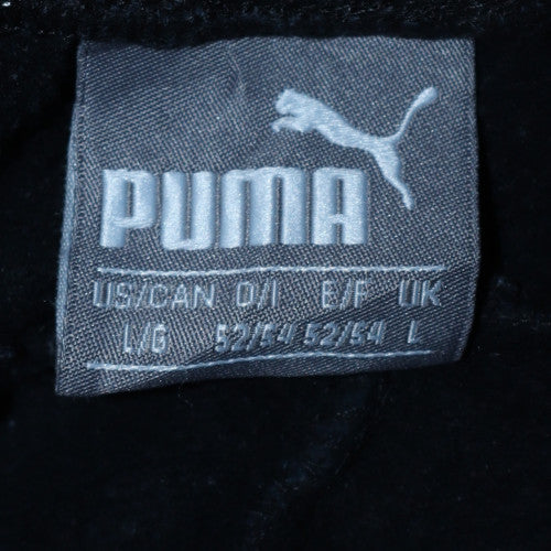 Puma Men's Black L Logo Sweatpants Joggers Elastic Waist