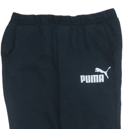 Puma Men's Black L Logo Sweatpants Joggers Elastic Waist