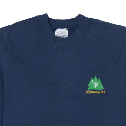 Mens UK Size M Fruit of the Loom Blue Pullover Sweatshirt