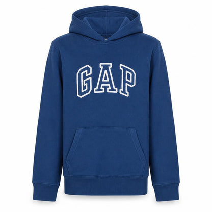 Gap Men’s Blue Pullover Hoodie M Regular Fit Logo Fleece Sweatshirt