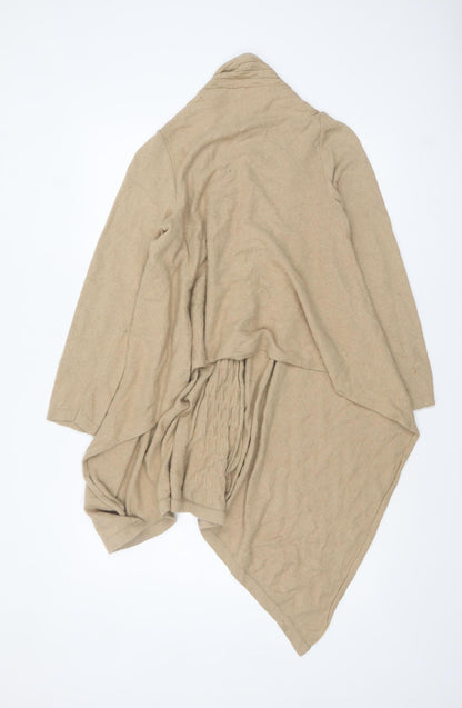 Marks and Spencer Women Beige Long Sleeve Cable-Knit Cardigan Size 14