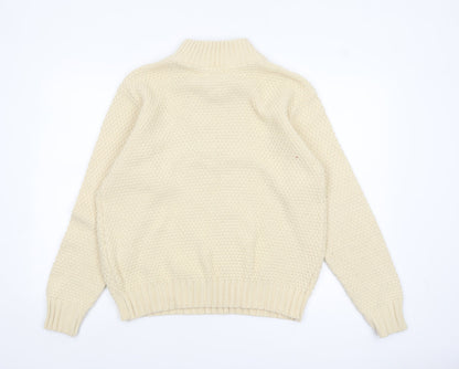 Tokyo Laundry Men's Ivory Cable-Knit Henley Jumper M