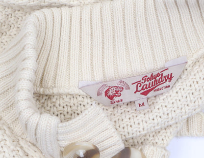 Tokyo Laundry Men's Ivory Cable-Knit Henley Jumper M