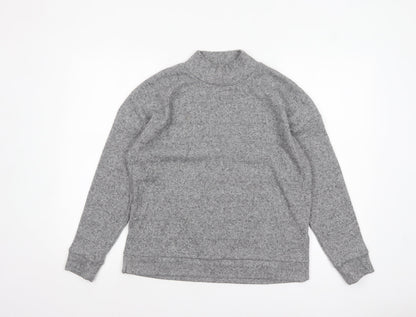 Marks and Spencer Women's Grey Mock Neck Long Sleeve Pullover Jumper Size 10