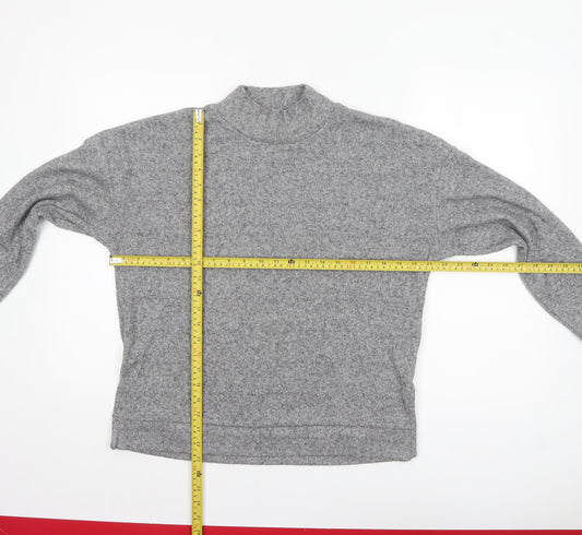 Marks and Spencer Women's Grey Mock Neck Long Sleeve Pullover Jumper Size 10