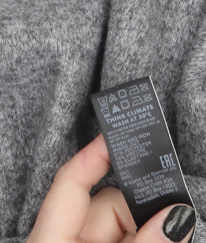 Marks and Spencer Women's Grey Mock Neck Long Sleeve Pullover Jumper Size 10