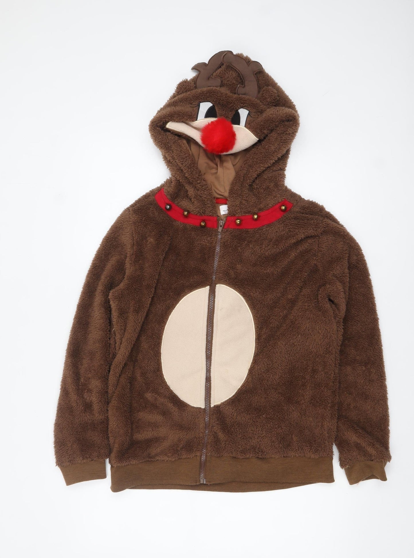 Womens UK Size 12 Want That Trend Brown Full Zip Hoodie