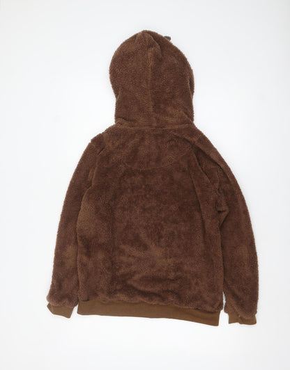 Womens UK Size 12 Want That Trend Brown Full Zip Hoodie