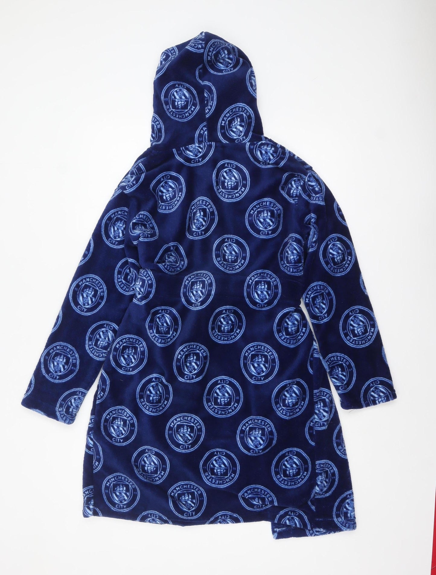 Manchester City Boys Blue Fleece Hooded Robe 10-11 Years
