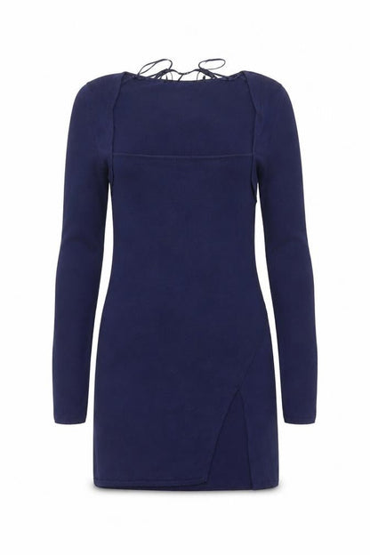 Zara Women Blue Bodycon Long Sleeve Knit Dress Size 8