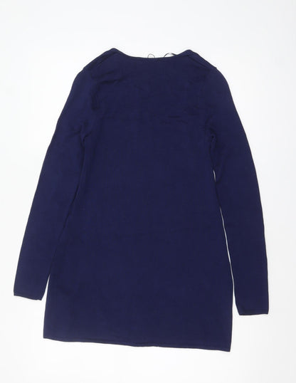 Zara Women Blue Bodycon Long Sleeve Knit Dress Size 8