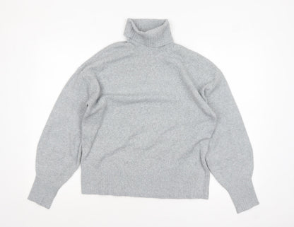 Pieces Women Grey Roll Neck Pullover Jumper Size S