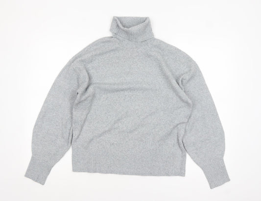 Pieces Women Grey Roll Neck Pullover Jumper Size S