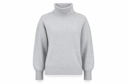 Pieces Women Grey Roll Neck Pullover Jumper Size S
