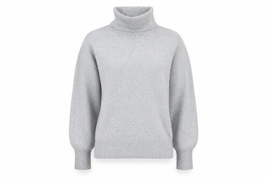 Pieces Women Grey Roll Neck Pullover Jumper Size S
