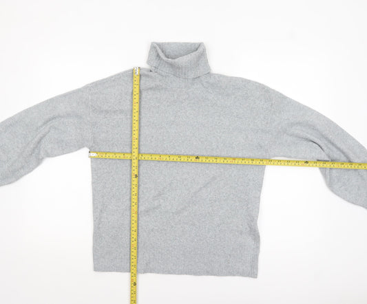 Pieces Women Grey Roll Neck Pullover Jumper Size S