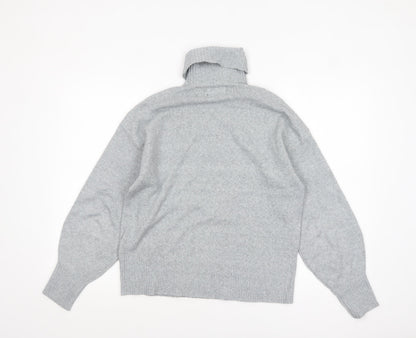 Pieces Women Grey Roll Neck Pullover Jumper Size S