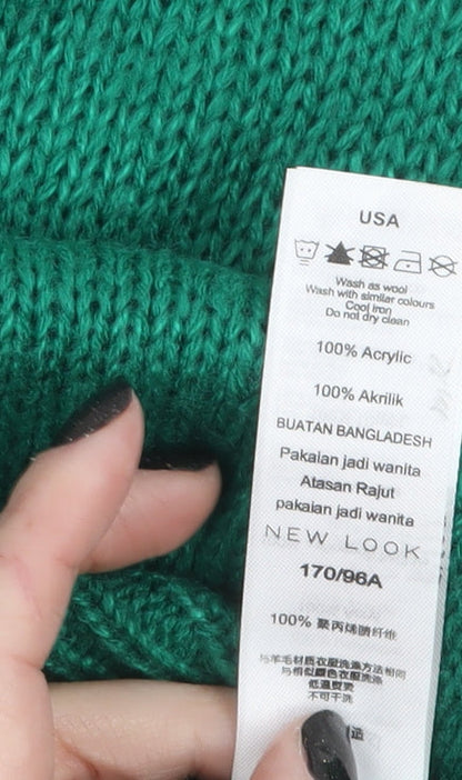 New Look Women’s Green Acrylic Knit Pullover Jumper Size M